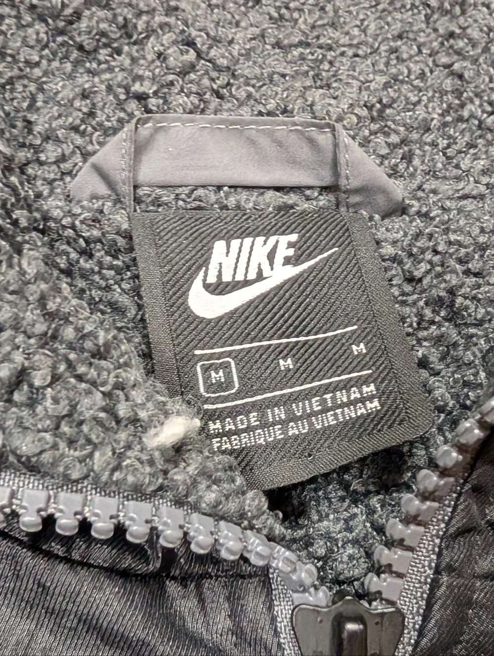 Nike Jacket Mens M Black NSW Sherpa Windrunner Full Zip Hooded 930316-010